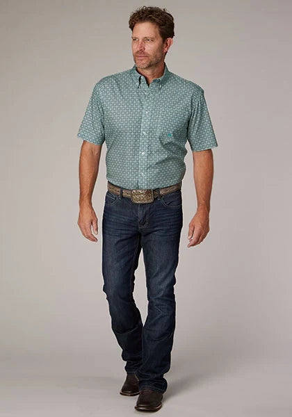 Roper 2019 Spring Foulard (Grey) - Men's Short Sleeve Shirt