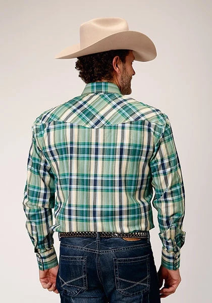 Roper 1834 Ocean Plaid (Green) - Men's Western Shirt