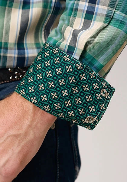 Roper 1834 Ocean Plaid (Green) - Men's Western Shirt