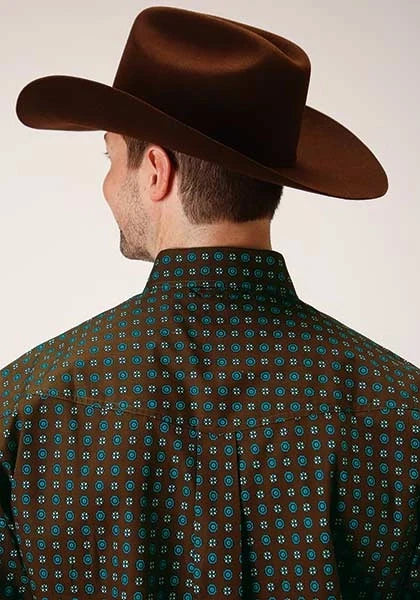 Roper 1376 Agave Foulard (Brown) - Men's Western Shirt