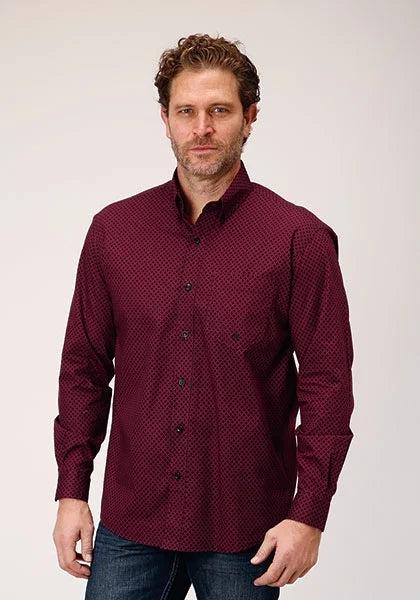 Roper 1847 Four Leaf Foulard (Red) - Men's Western Shirt