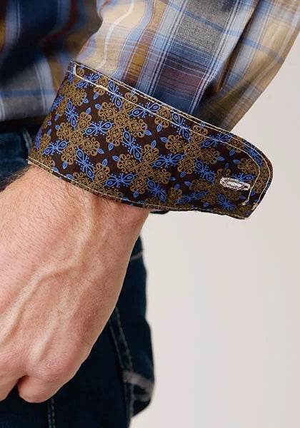 Roper 1842 Ranch Plaid (Blue) - Men's Western Shirt