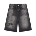 Men’s Vintage Wash Wide Leg Denim Shorts
