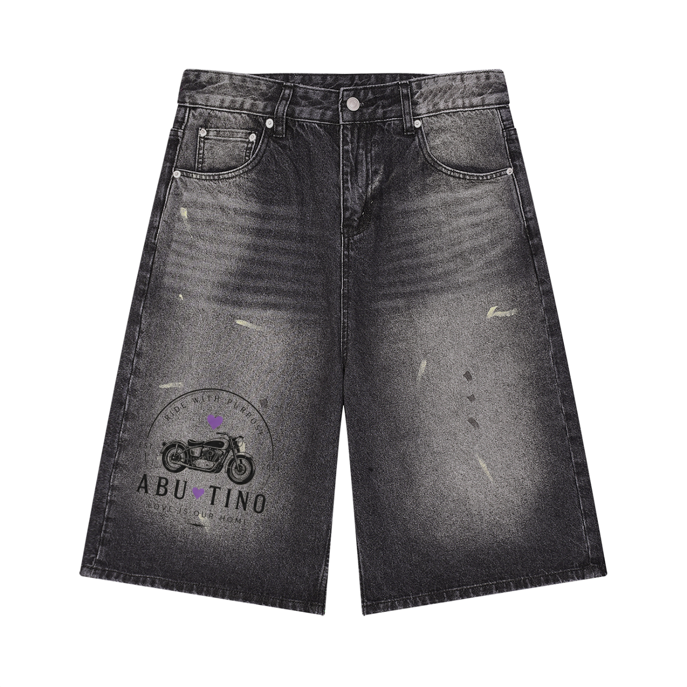 Men’s Vintage Wash Wide Leg Denim Shorts
