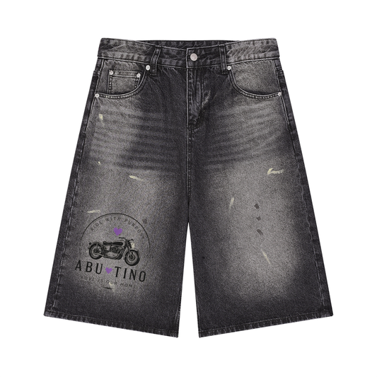 Men’s Vintage Wash Wide Leg Denim Shorts