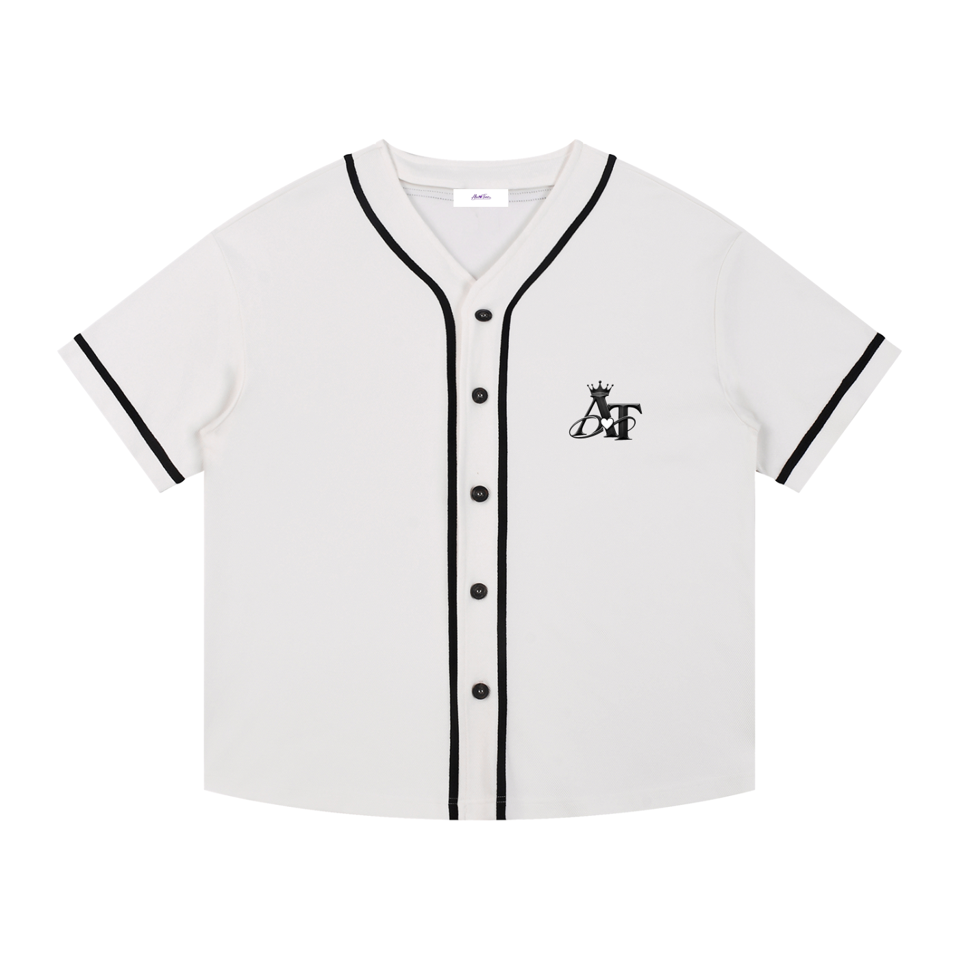 Contrast Piped Button-Up Jersey