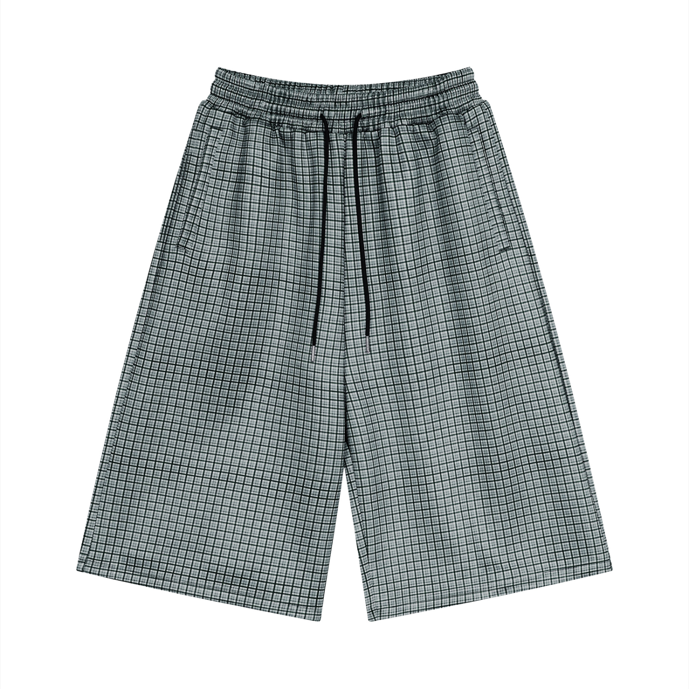 Men Plaid Drawstring Shorts