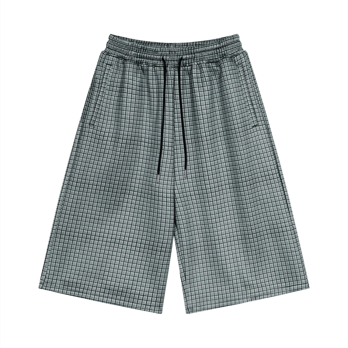 Men Plaid Drawstring Shorts