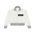 Striped Rib Collar Zip Jacket
