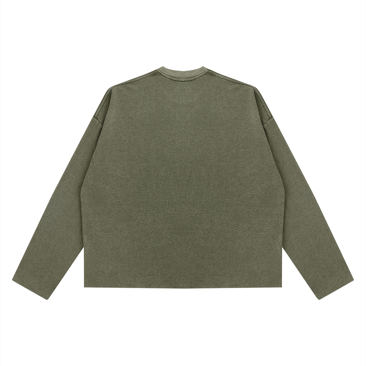Vintage Wash Boxy  Waffle Raw Edge T-Shirt