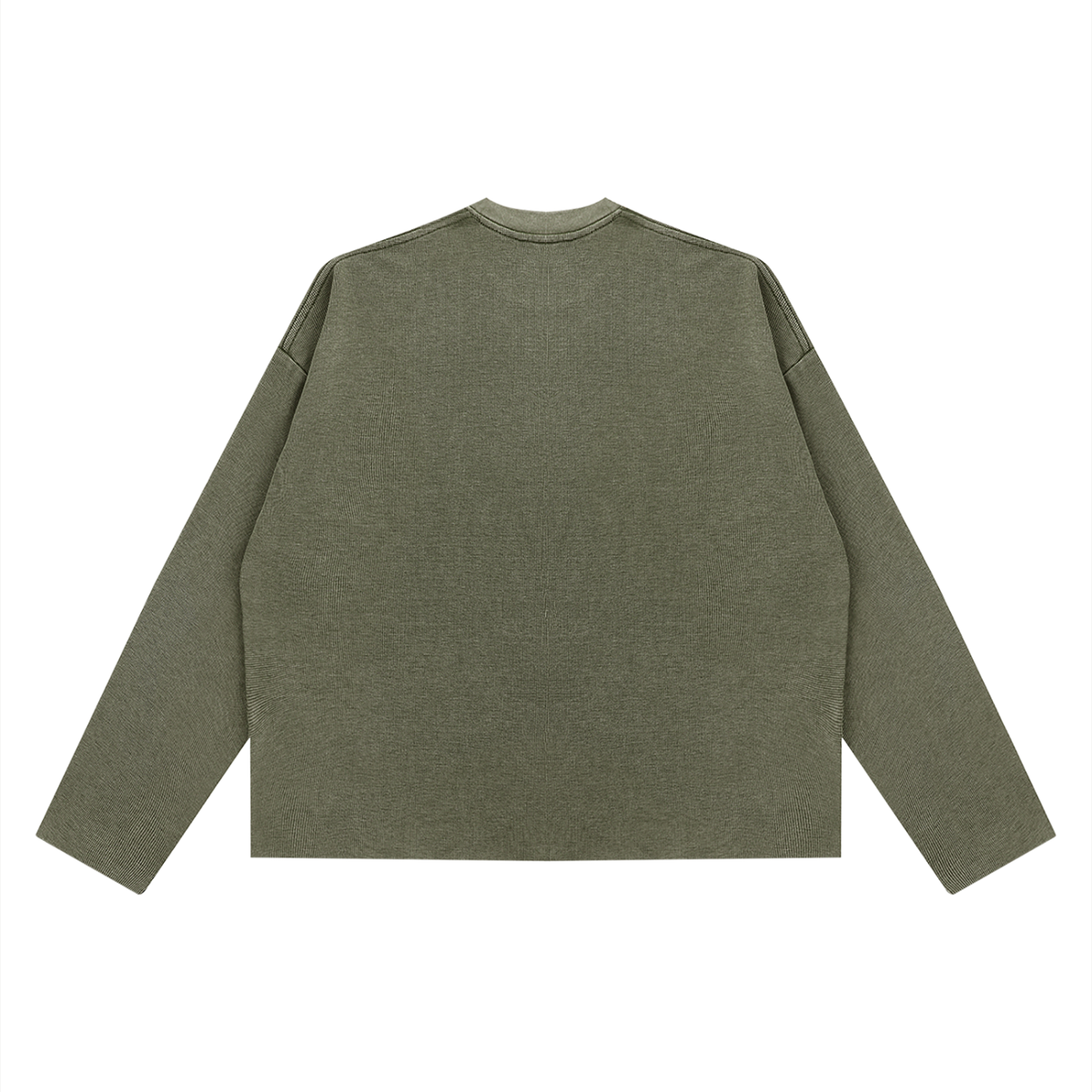 Vintage Wash Boxy  Waffle Raw Edge T-Shirt