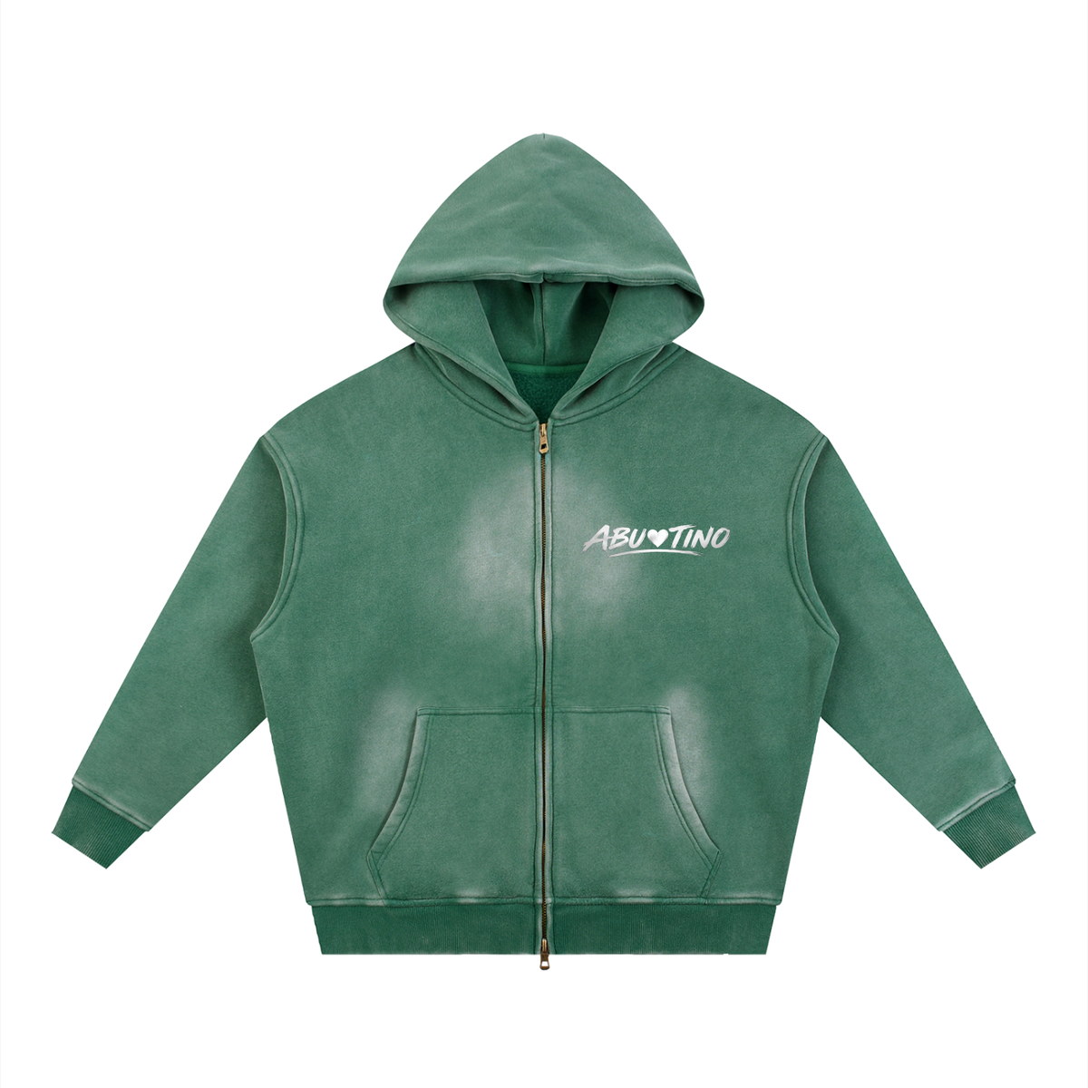 Sunfade Two-way Zipper Boxy Fleece Hoodie