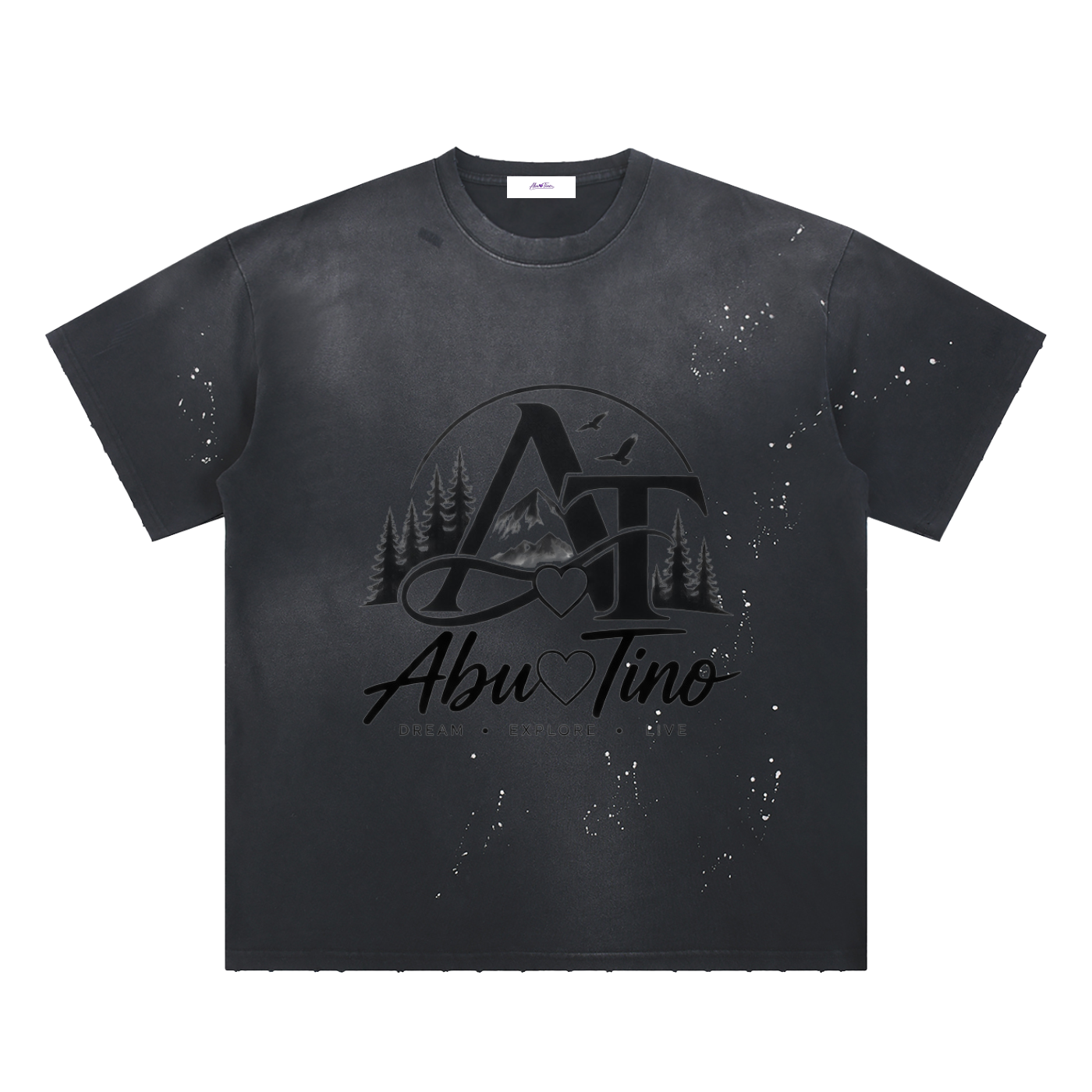 Hand-Frayed Sunfade Paint Splatter T-Shirt