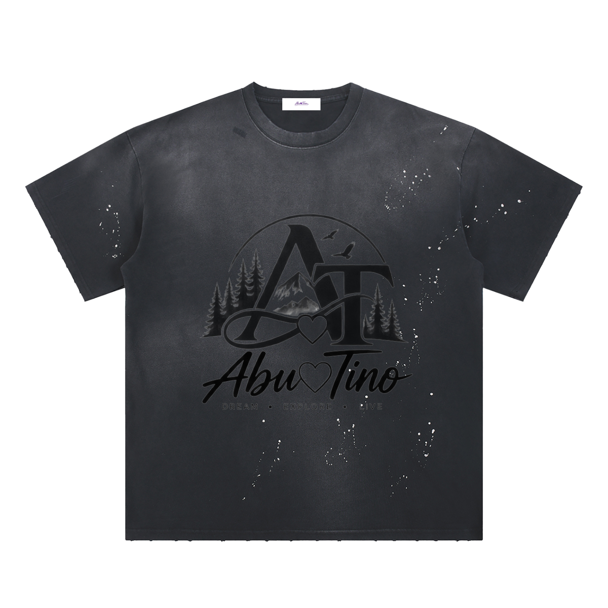 Hand-Frayed Sunfade Paint Splatter T-Shirt