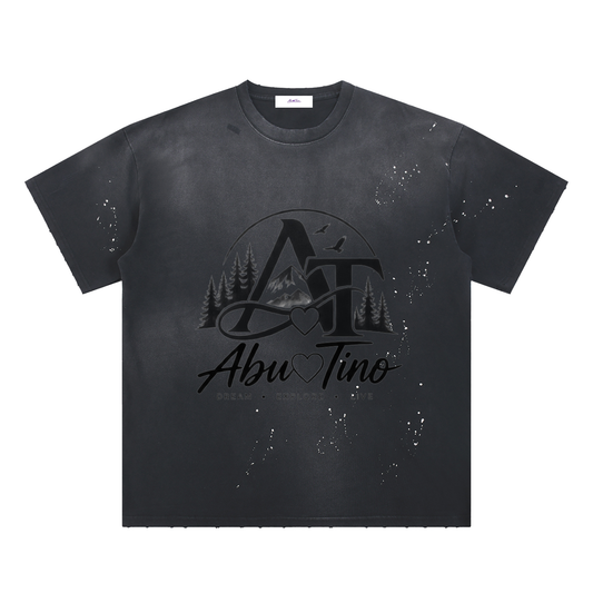 Hand-Frayed Sunfade Paint Splatter T-Shirt
