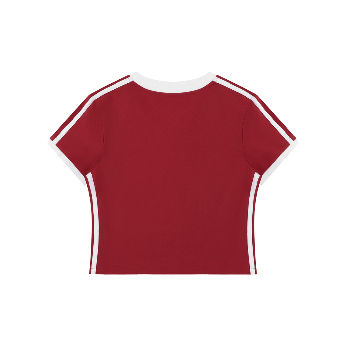 Women's Retro Binding V-Neck Crop T-Shirt