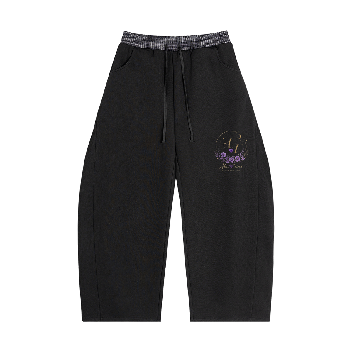 Plaid Waistband Barrel Sweatpants
