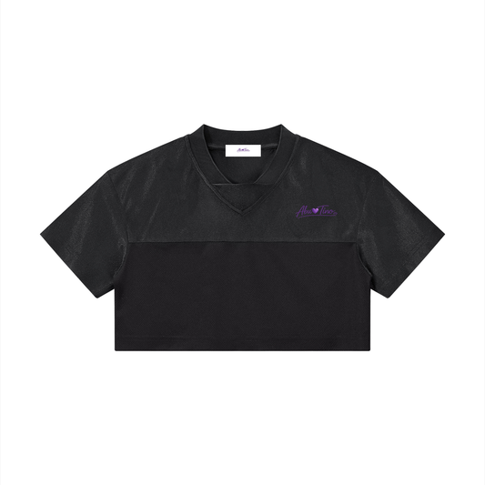 Women’s Cropped Paneled V-Neck Jersey
