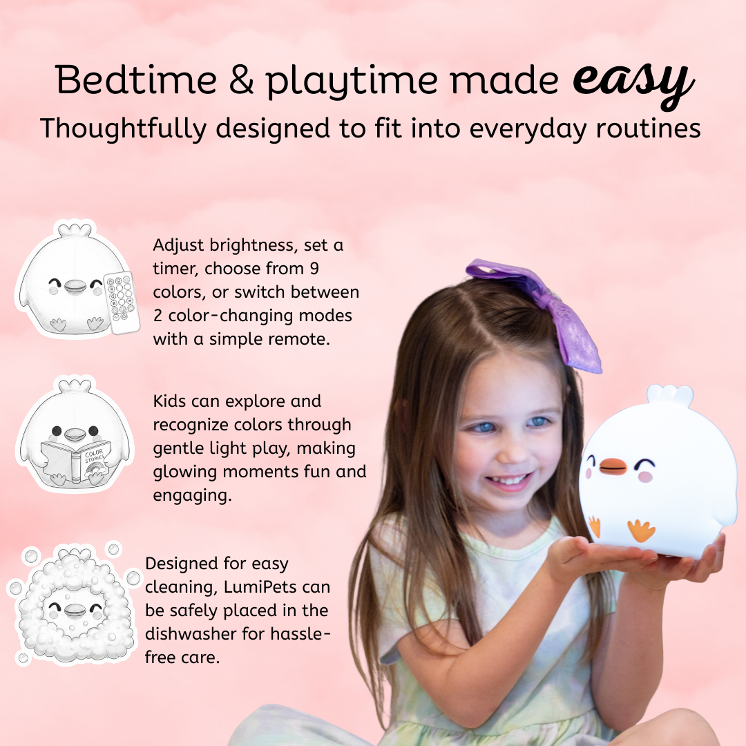 LumiPets® Clara the Chicken- Children's Touch Night Light