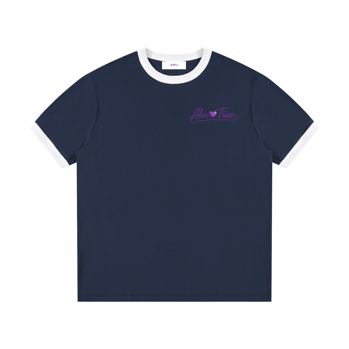 Contrast Edge Ribbed Crewneck T-Shirt