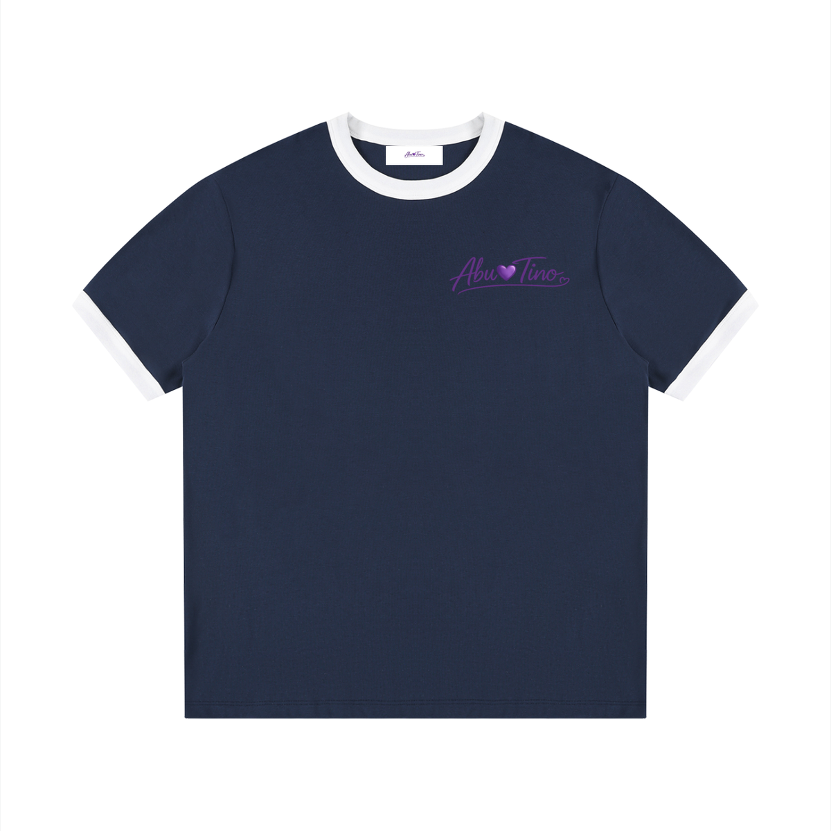 Contrast Edge Ribbed Crewneck T-Shirt