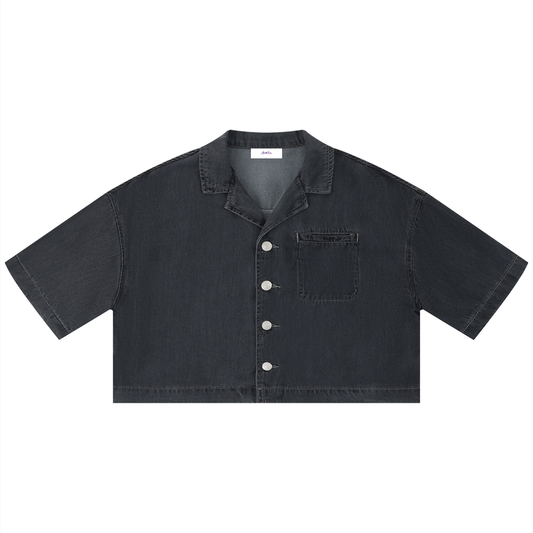 Women's Vintage Wash Boxy Cropped Shirt