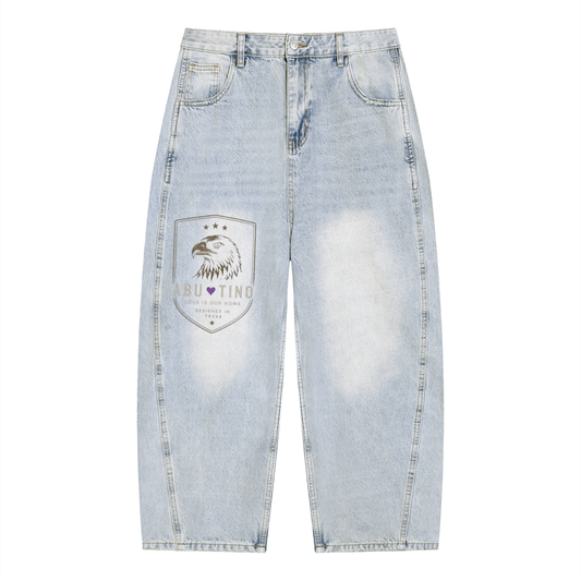 Men's Vintage Wash Sunfade Barrel Leg Jeans