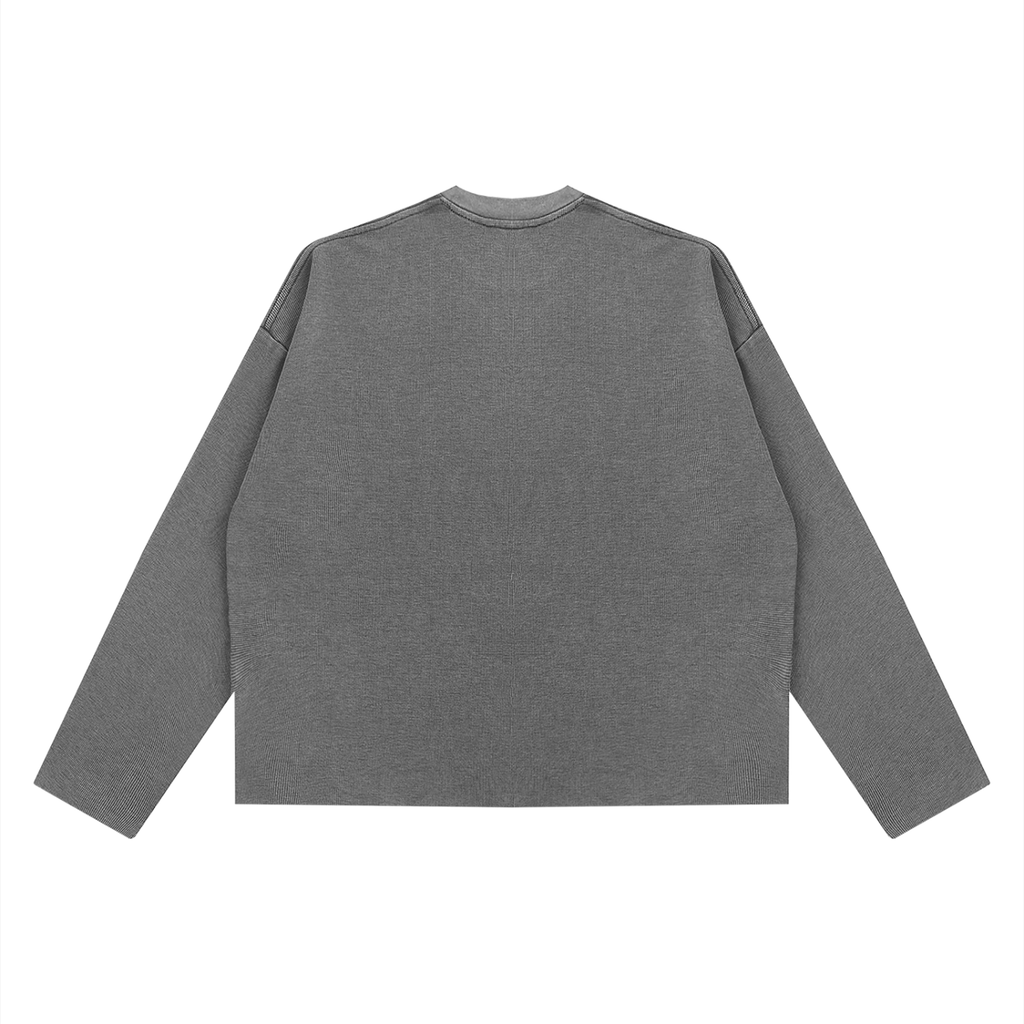 Vintage Wash Boxy  Waffle Raw Edge T-Shirt