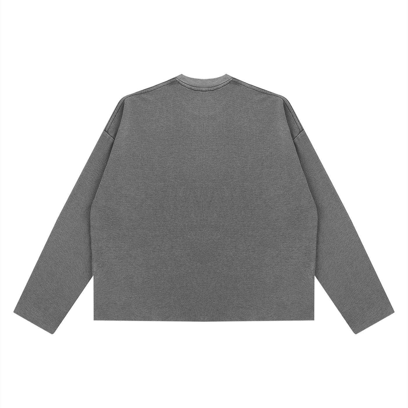 Vintage Wash Boxy  Waffle Raw Edge T-Shirt