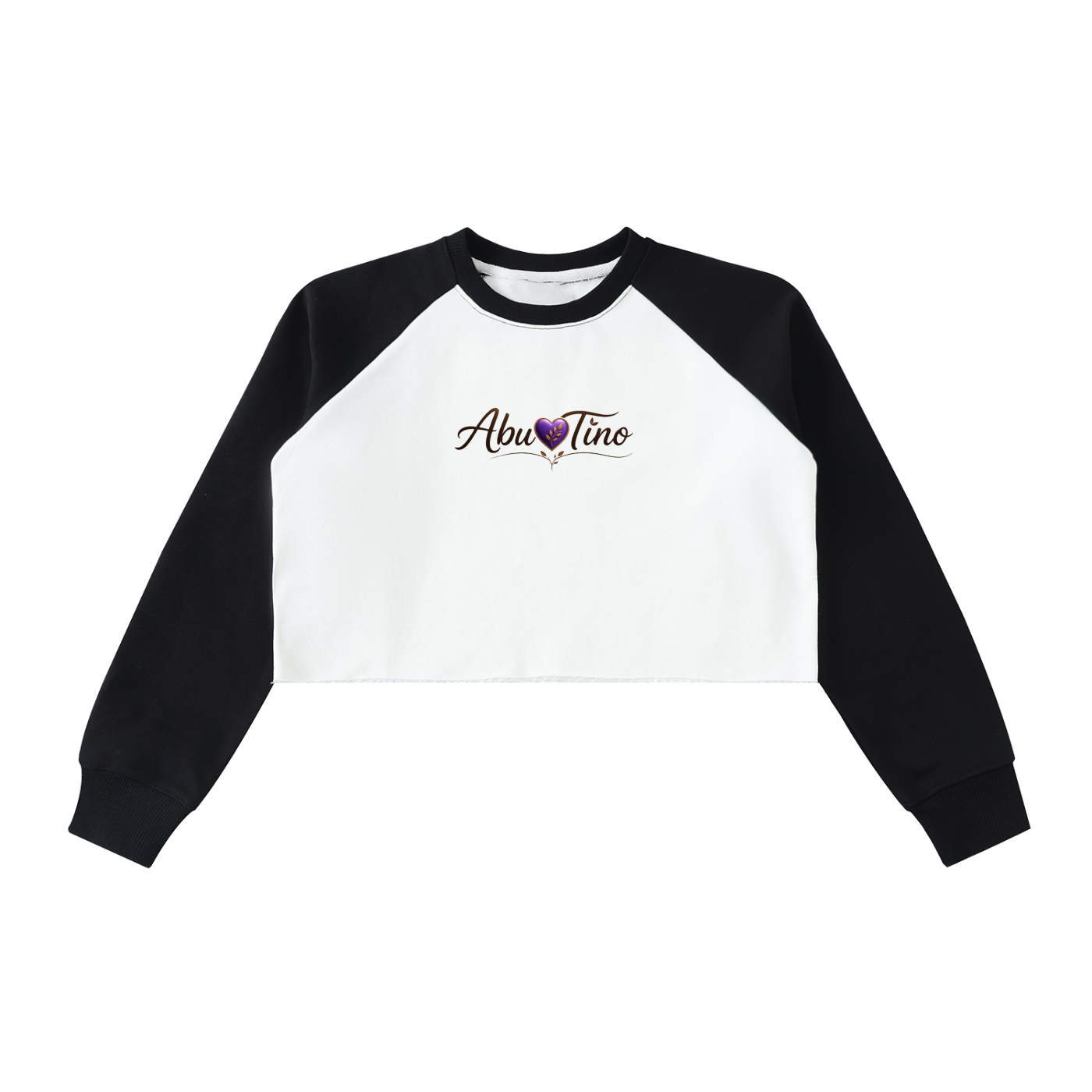 Raw-Hem Color-Block Raglan Crop Sweatshirt