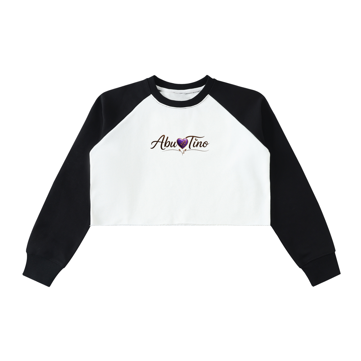 Raw-Hem Color-Block Raglan Crop Sweatshirt