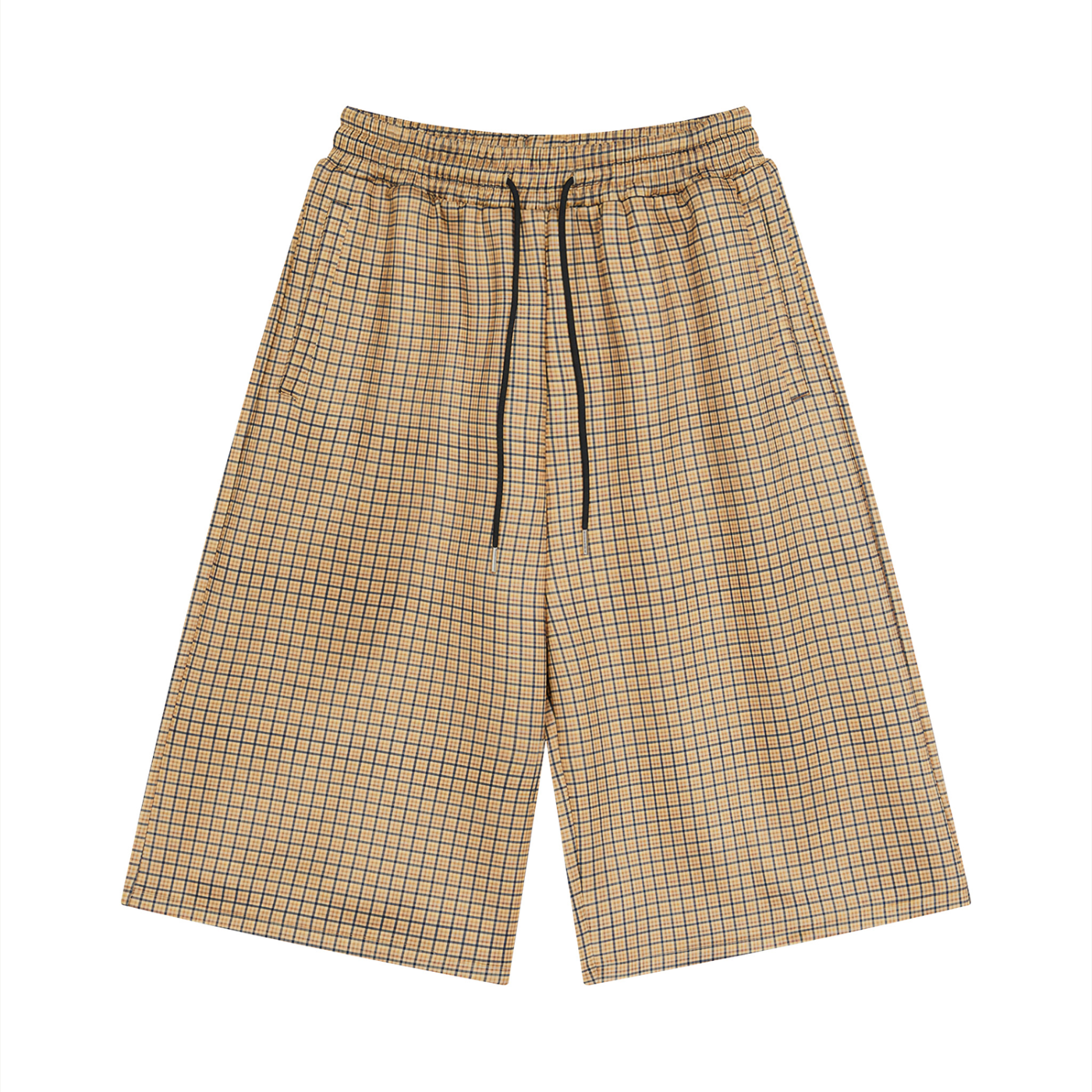 Men Plaid Drawstring Shorts