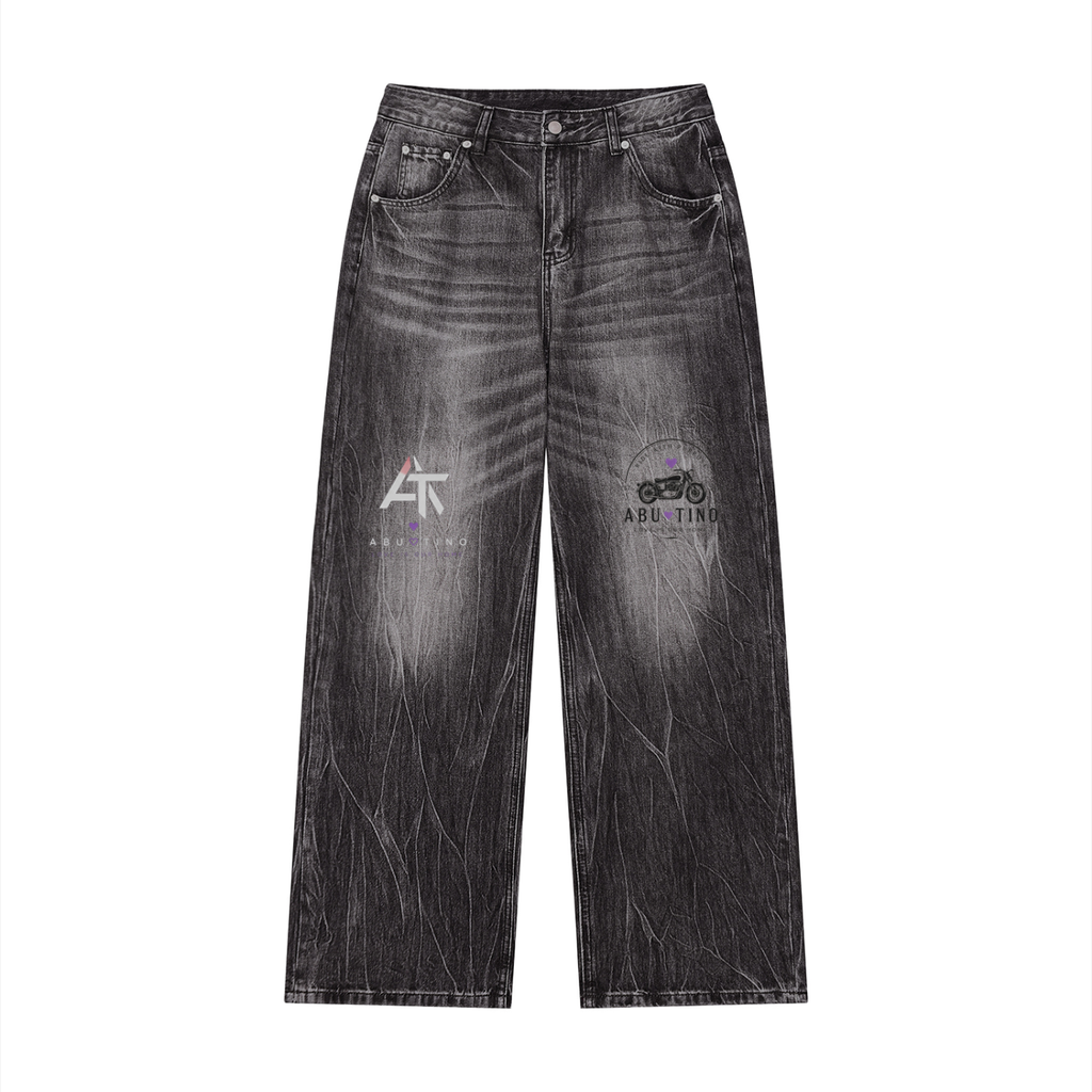 Men’s Vintage Wash Wide Leg Jeans