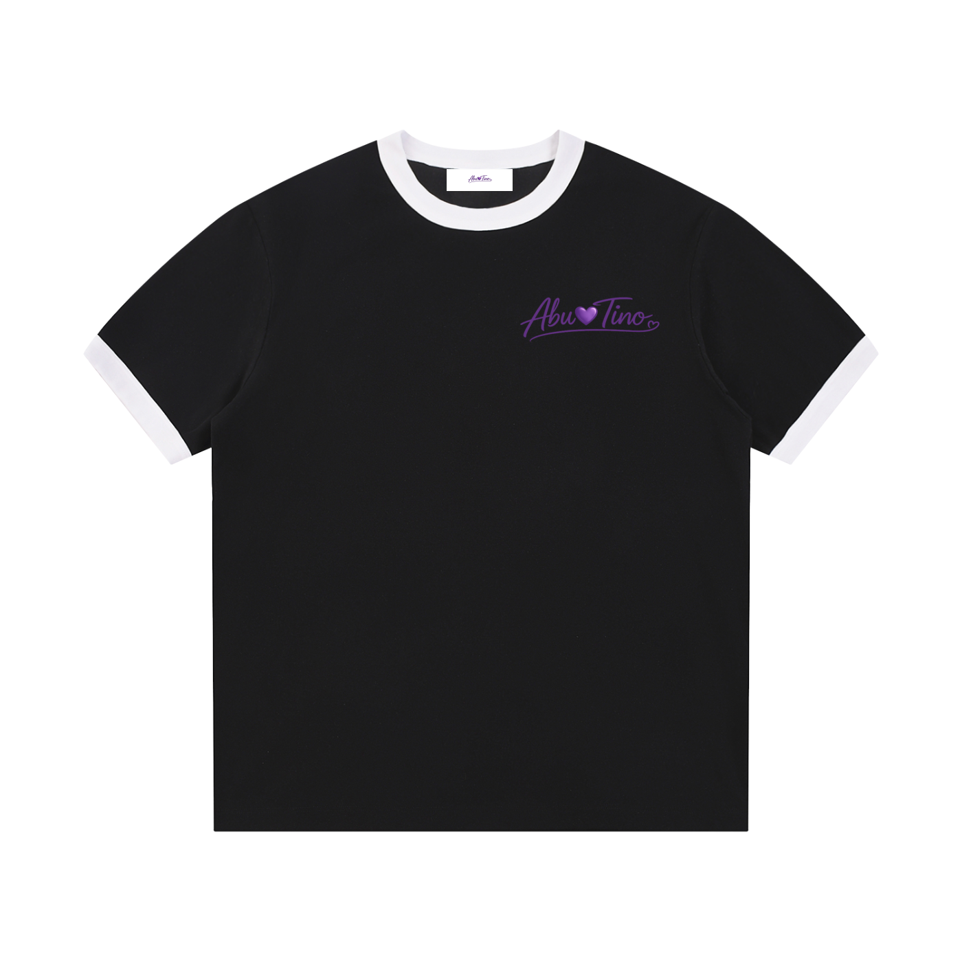 Contrast Edge Ribbed Crewneck T-Shirt