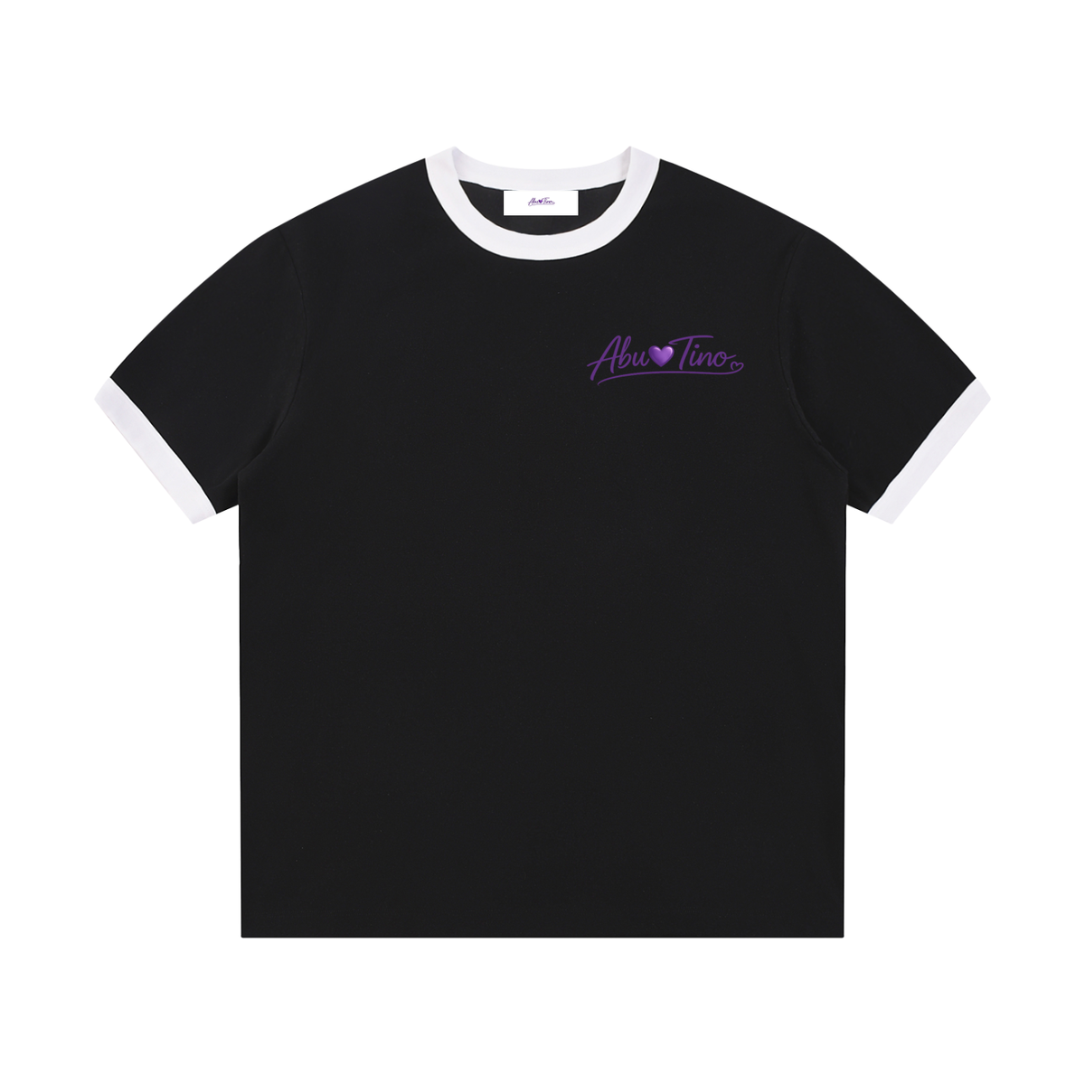 Contrast Edge Ribbed Crewneck T-Shirt