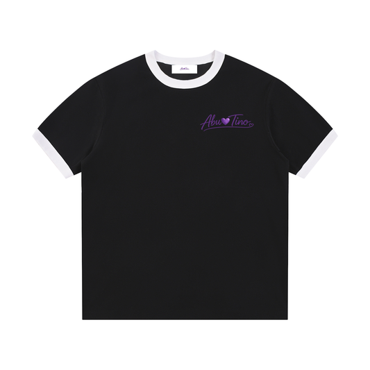 Contrast Edge Ribbed Crewneck T-Shirt