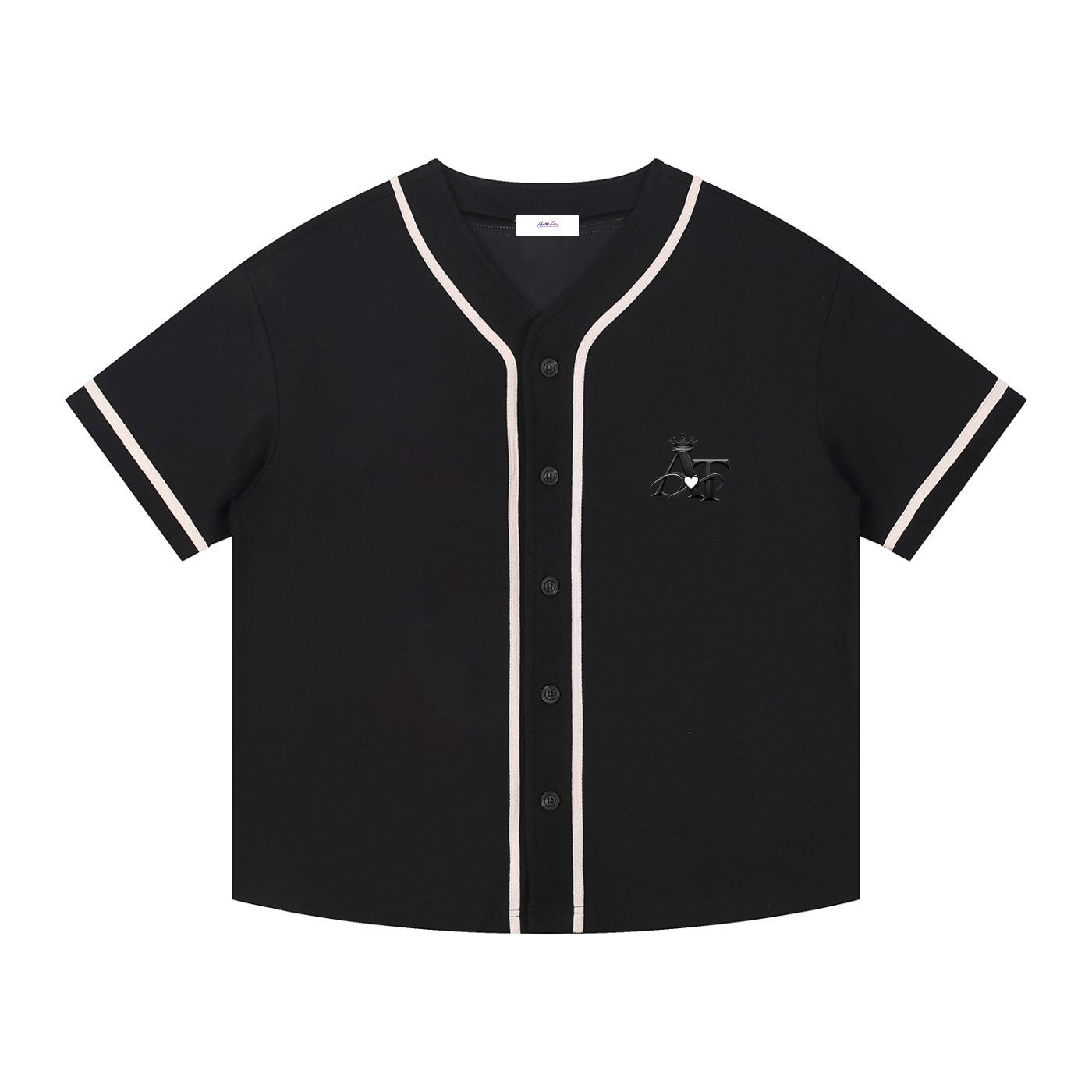 Contrast Piped Button-Up Jersey