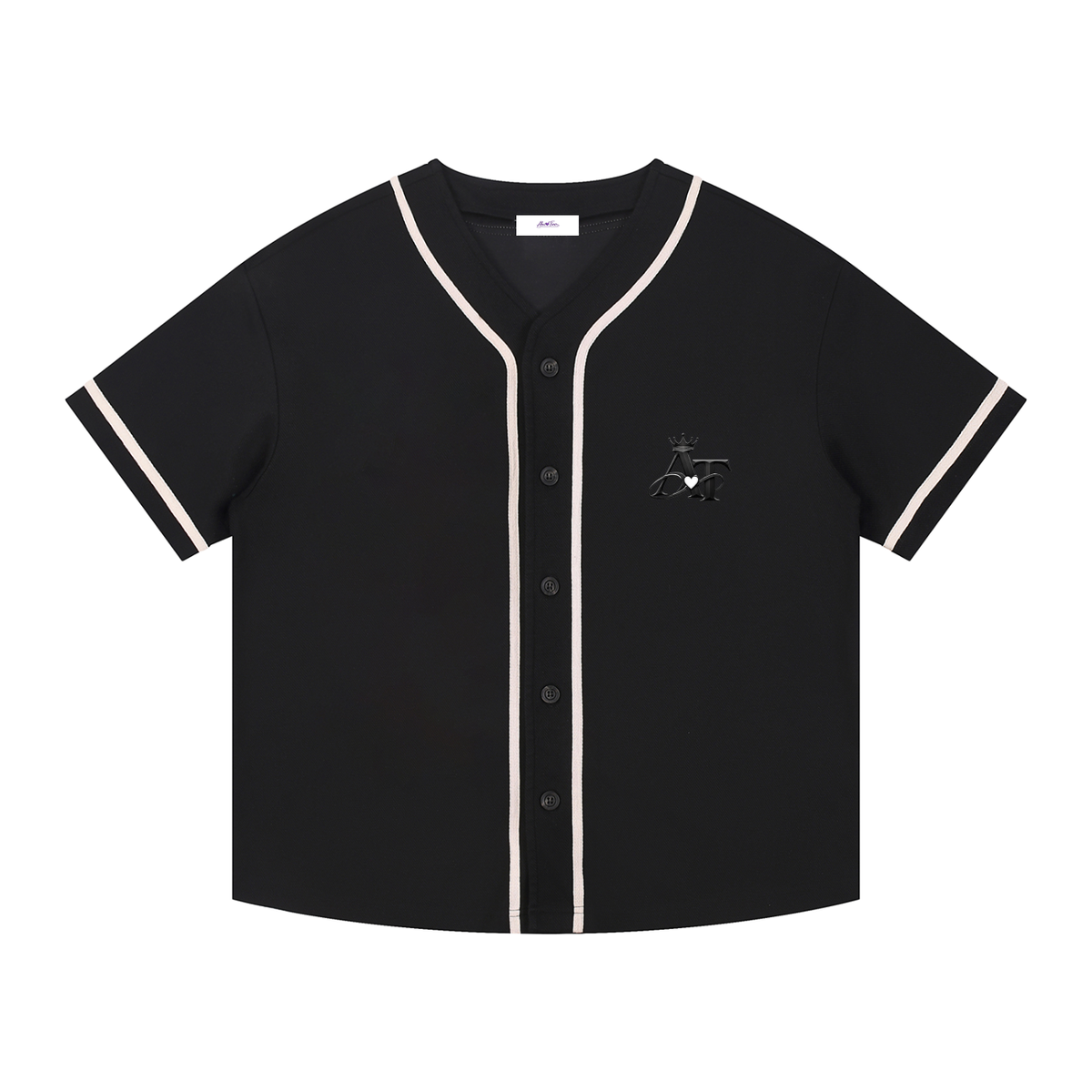 Contrast Piped Button-Up Jersey
