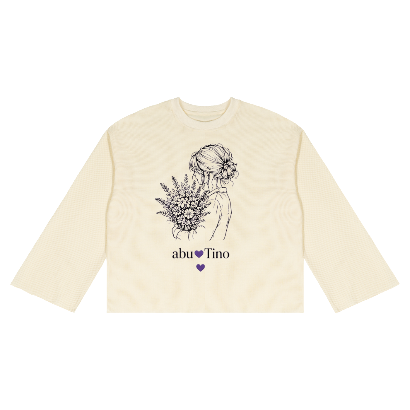 Women Waffle Raw Edge T-Shirt