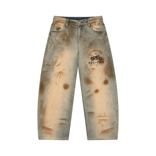 Men’s Vintage Wash Barrel Leg Jeans