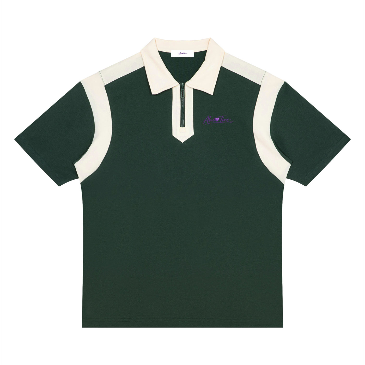 Unisex Color Block Quarter Zip Polo Shirt
