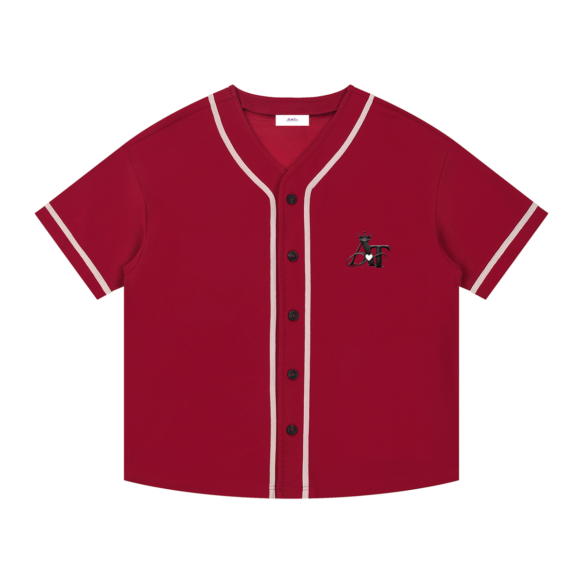 Contrast Piped Button-Up Jersey