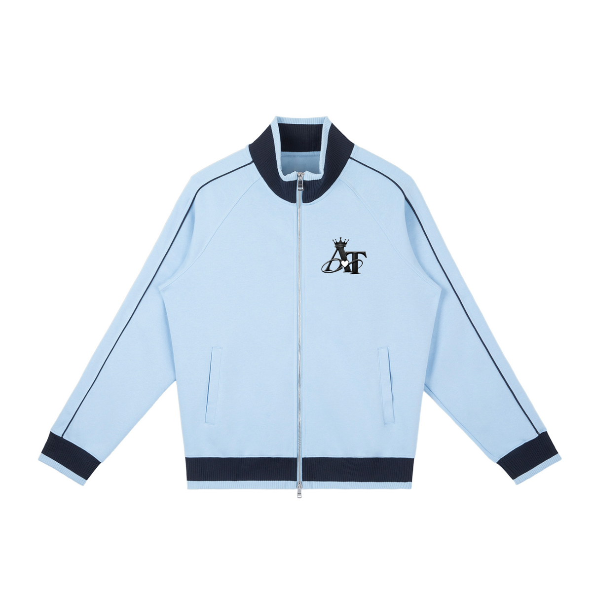 Color Block Raglan Sleeve Zip Track Jacket