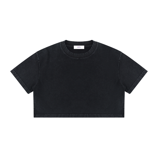 Women's Mineral Wash Cotton Crop T-Shirt