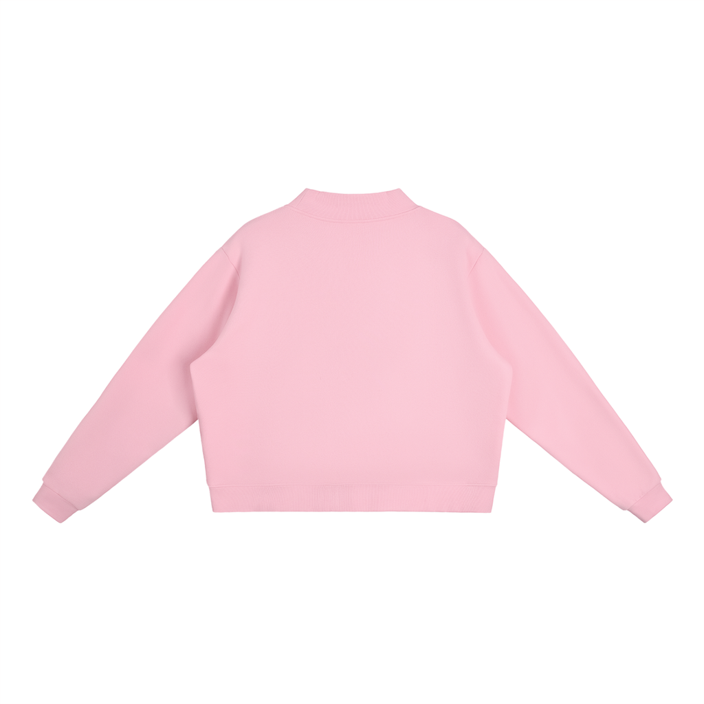 abuTino  Fleece Mock-Neck Crew Sweatshirt
