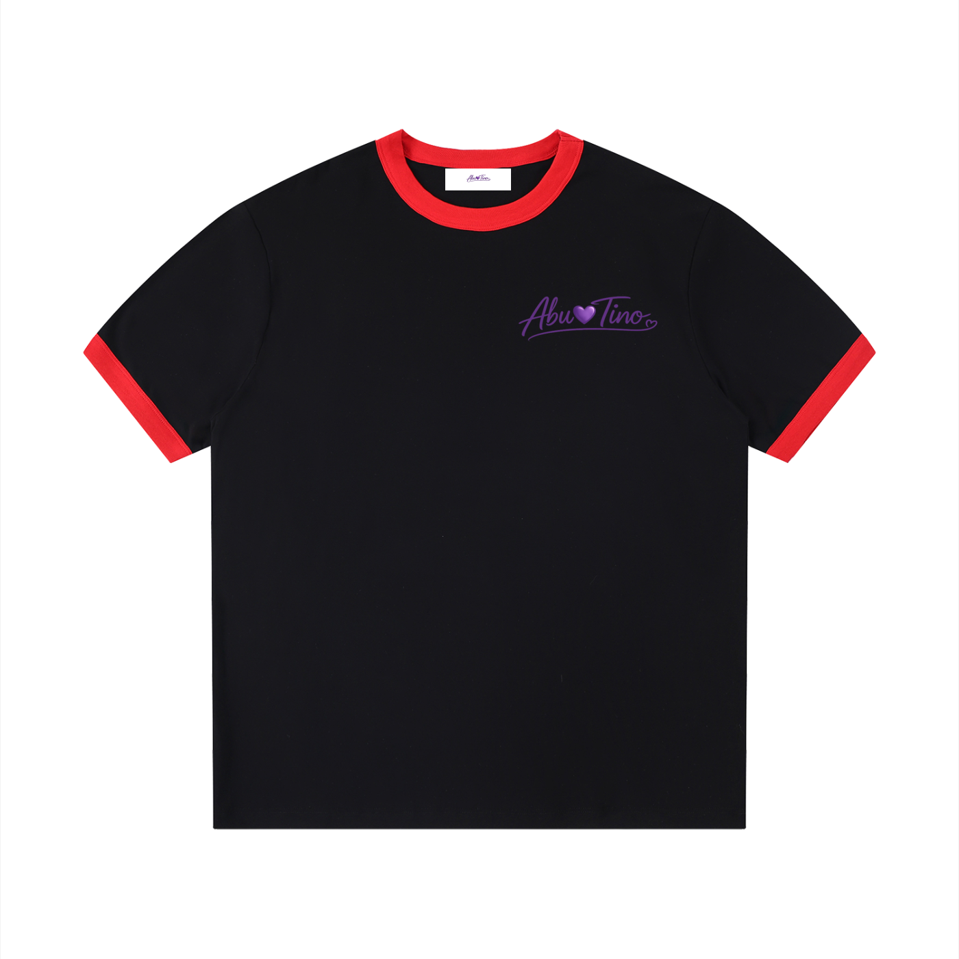 Contrast Edge Ribbed Crewneck T-Shirt