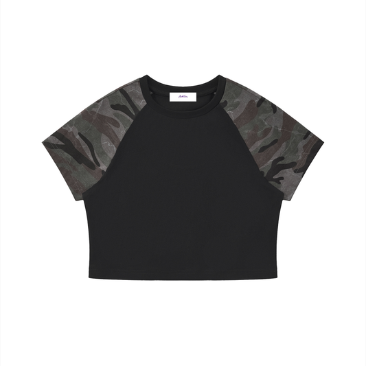 Women’s Camo Raglan Crop T-Shirt