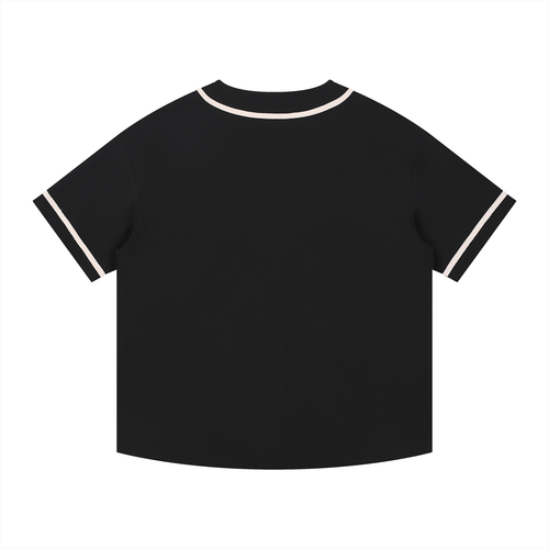Contrast Piped Button-Up Jersey