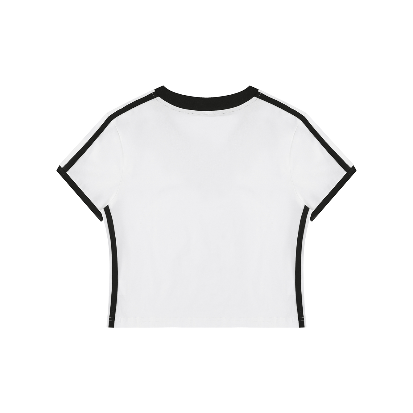 Women's Retro Binding V-Neck Crop T-Shirt