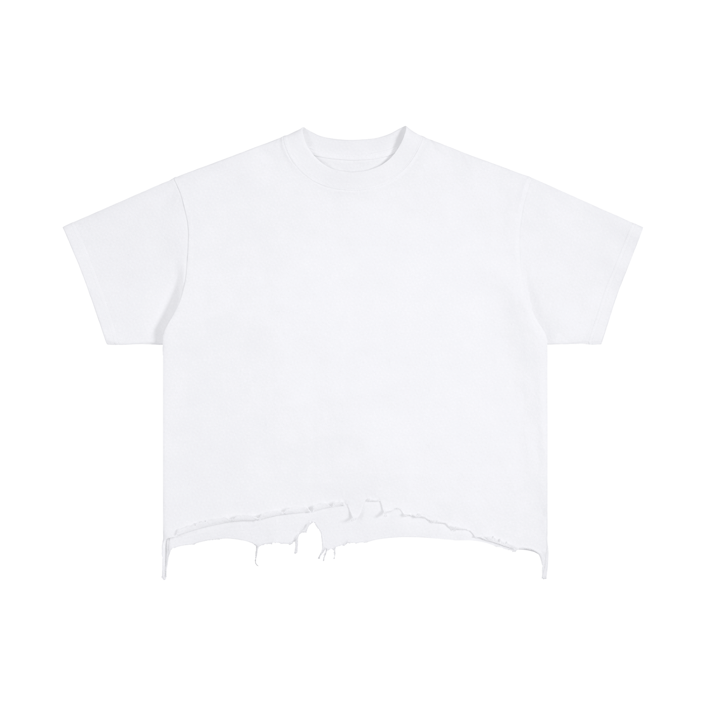 Vintage Wash Boxy Distressed Hem T-Shirt